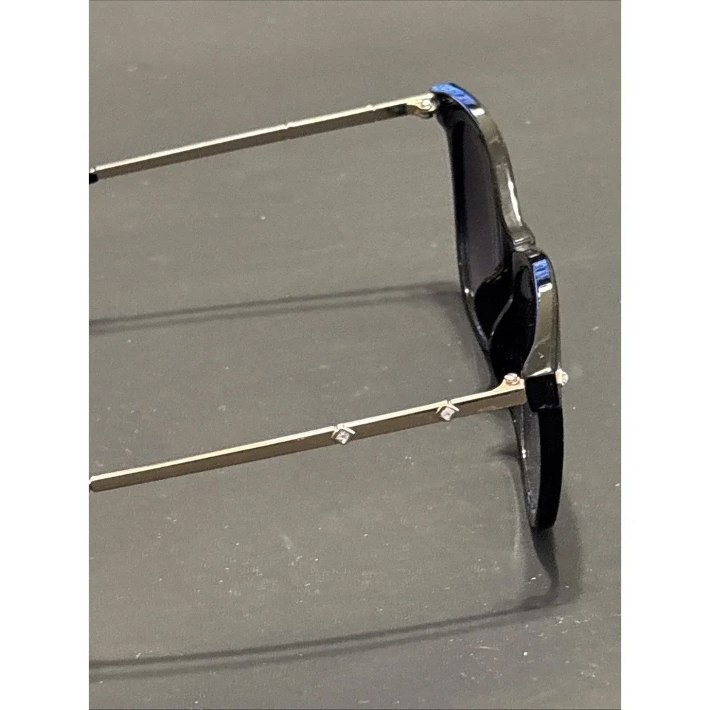 Women's Cat Eye Sunglasses Black Gold Metal Temples CAT 3 Shades